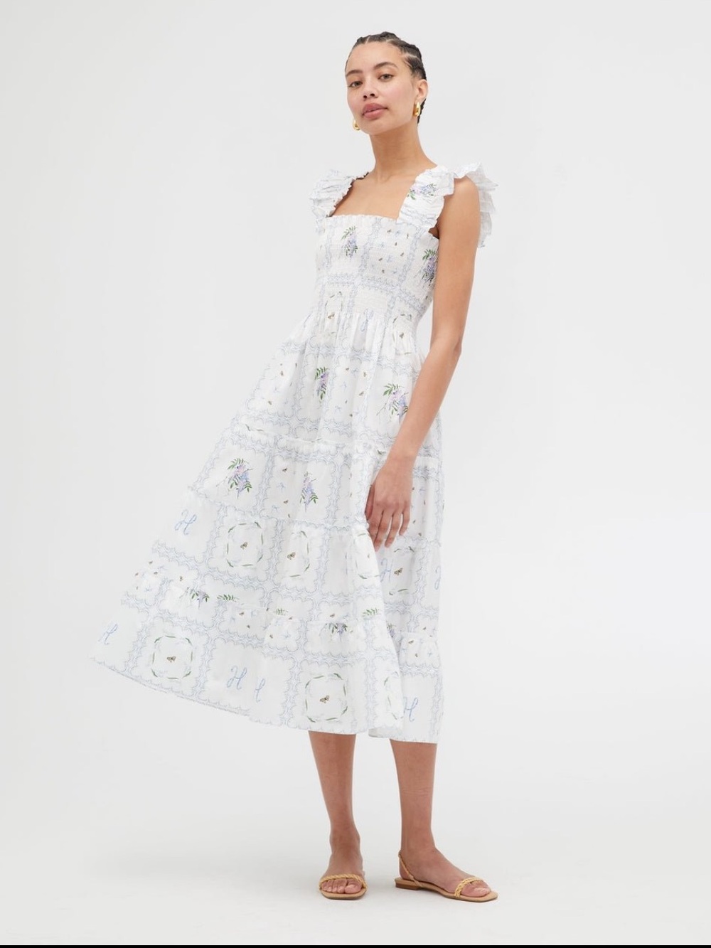 Hill House Ellie Nap Midi Dress in Patchwork Floral - Picture 4 of 11